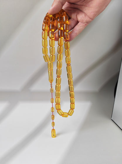 Natural Dominican Amber Rosary – Olive Oil Green with Green Reflections 45 Beads