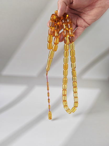 Natural Dominican Amber Rosary – Olive Oil Green with Green Reflections 45 Beads