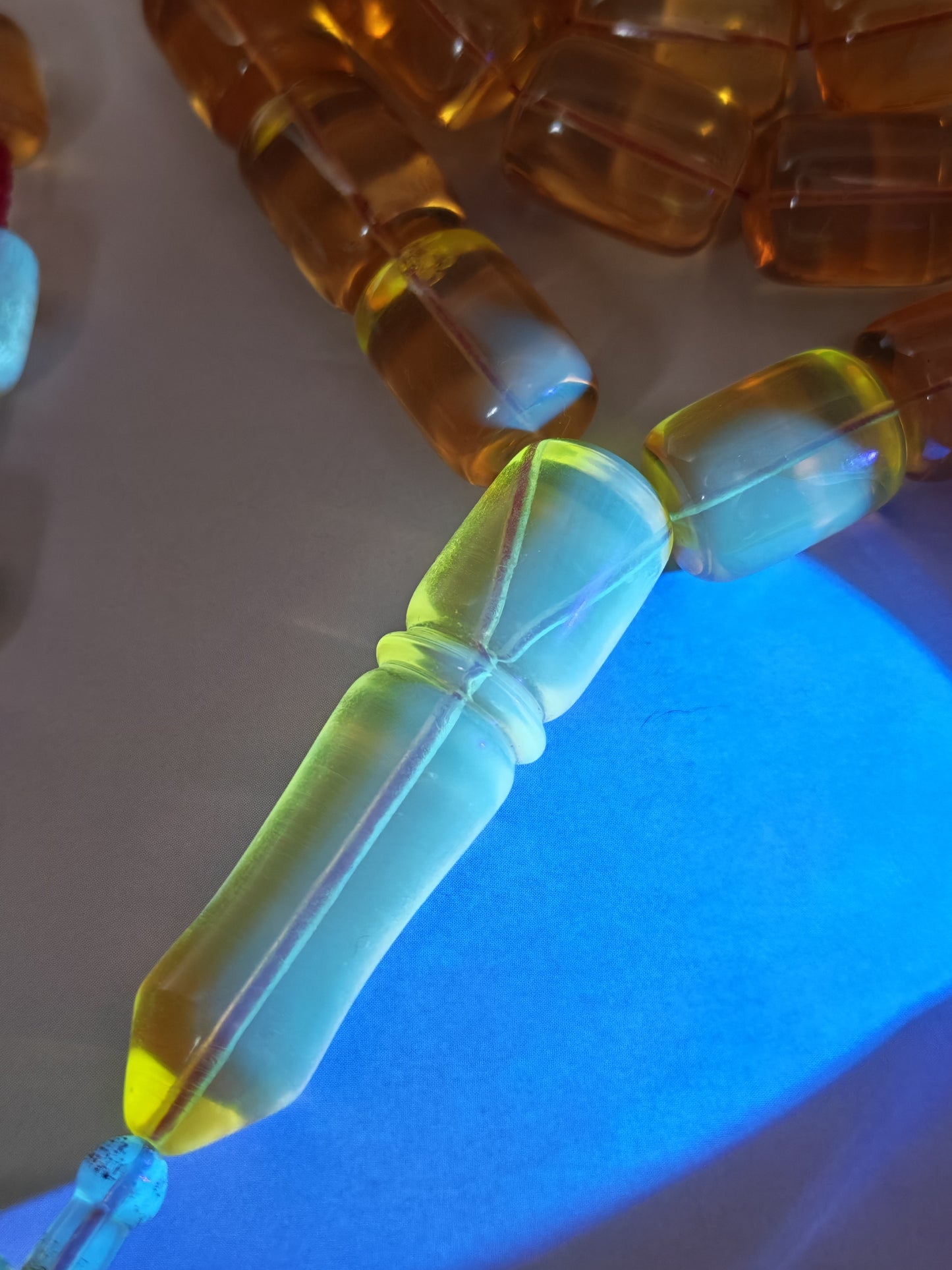 Natural Dominican Amber Rosary – Olive Oil Green with Green Reflections 45 Beads