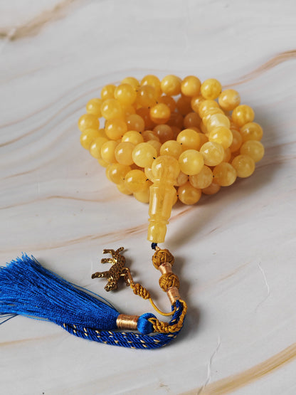 Butterscotch Honey Amber Misbah 99 Beads – 11mm Round Beads, Ultra Long