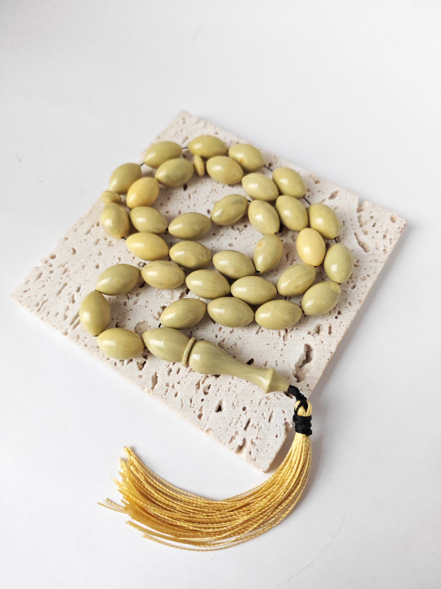 Vintage Chernobyl Bakelite Misbah 33 Beads – Light Bakelite Tasbih