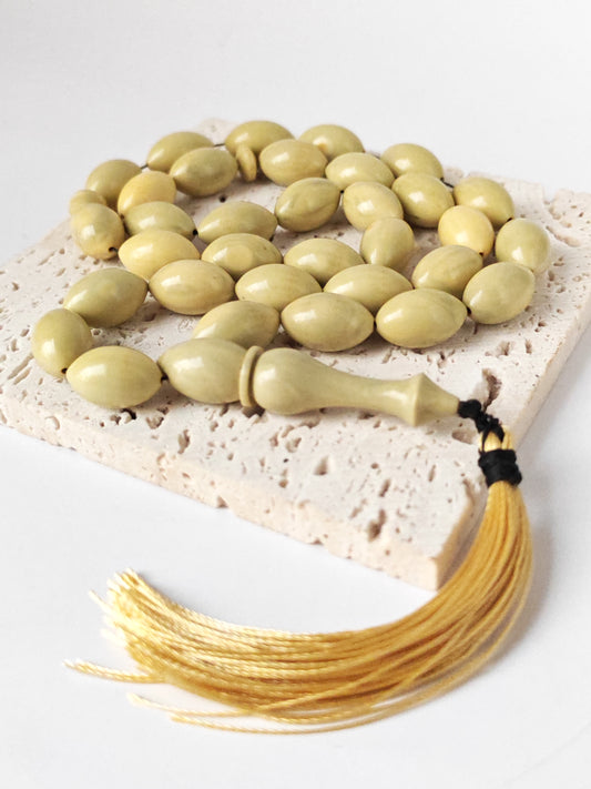 Vintage Chernobyl Bakelite Misbah 33 Beads – Light Bakelite Tasbih