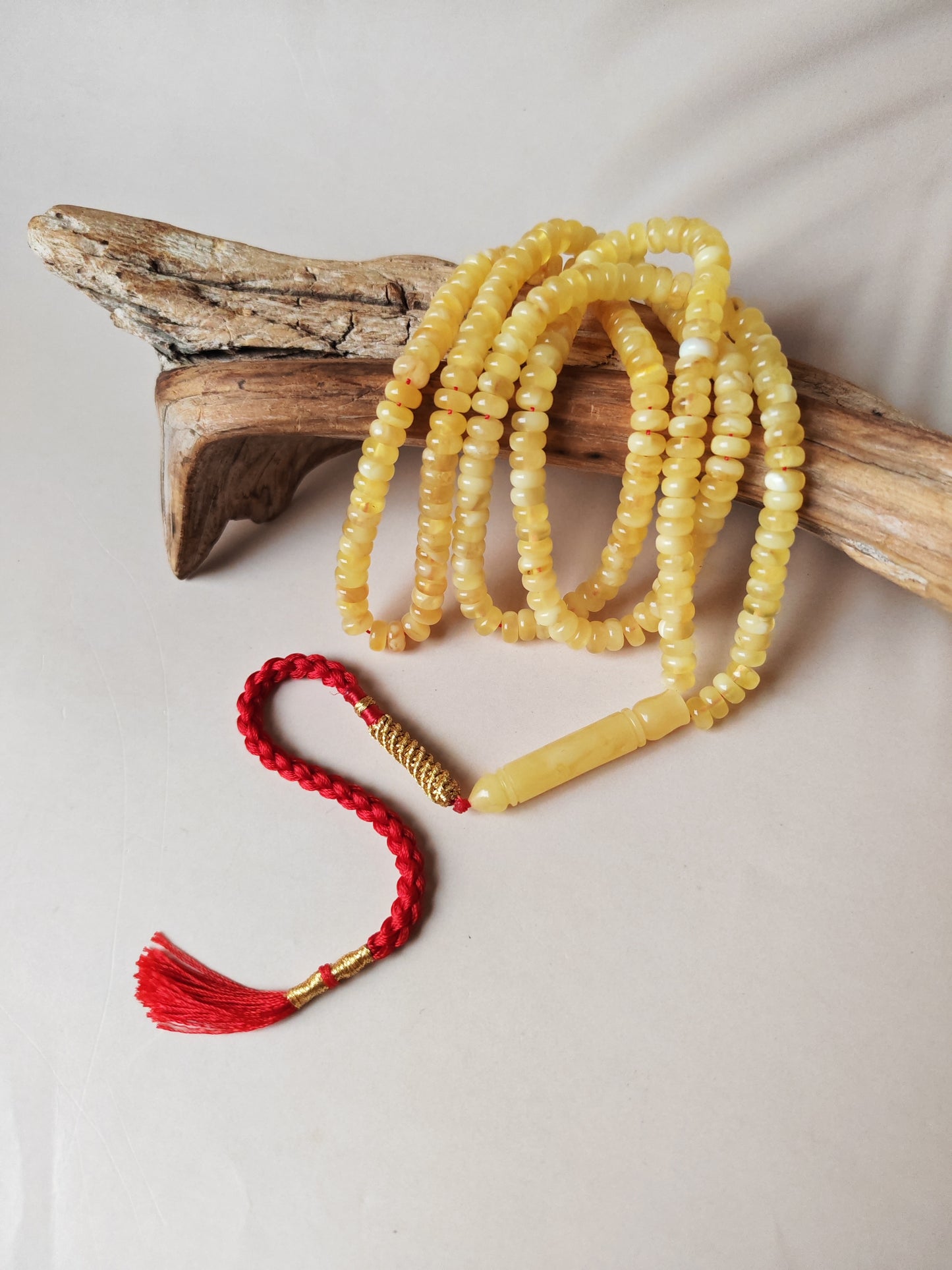 Super Long Micro Donut Amber Rosary – 6.8×3.5mm Beads, Lightweight Daily Use - 238 Beads