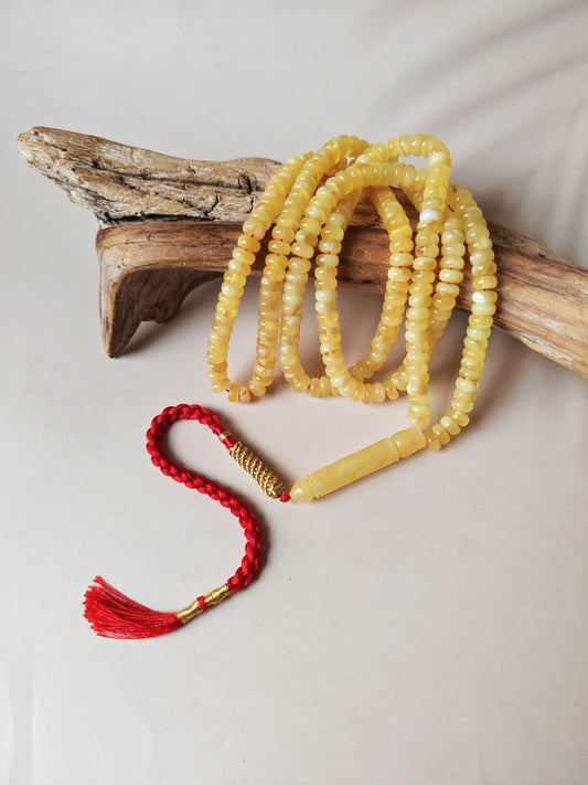 Super Long Micro Donut Amber Rosary – 6.8×3.5mm Beads, Lightweight Daily Use - 238 Beads