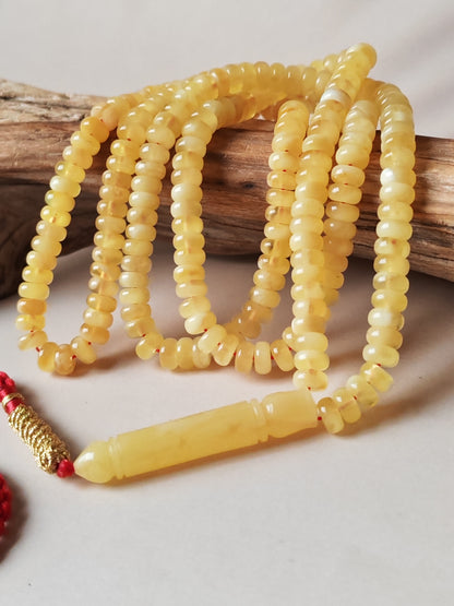 Super Long Micro Donut Amber Rosary – 6.8×3.5mm Beads, Lightweight Daily Use - 238 Beads