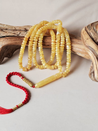 Super Long Micro Donut Amber Rosary – 6.8×3.5mm Beads, Lightweight Daily Use - 238 Beads