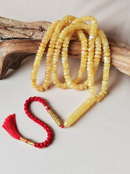Super Long Micro Donut Amber Rosary – 6.8×3.5mm Beads, Lightweight Daily Use - 238 Beads