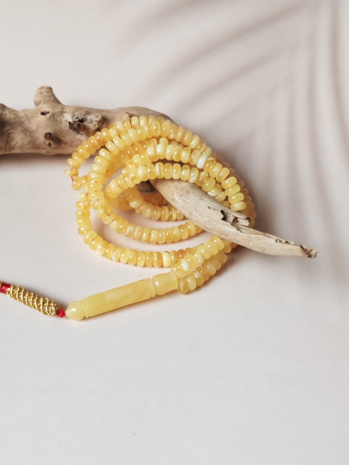 Super Long Micro Donut Amber Rosary – 6.8×3.5mm Beads, Lightweight Daily Use - 238 Beads