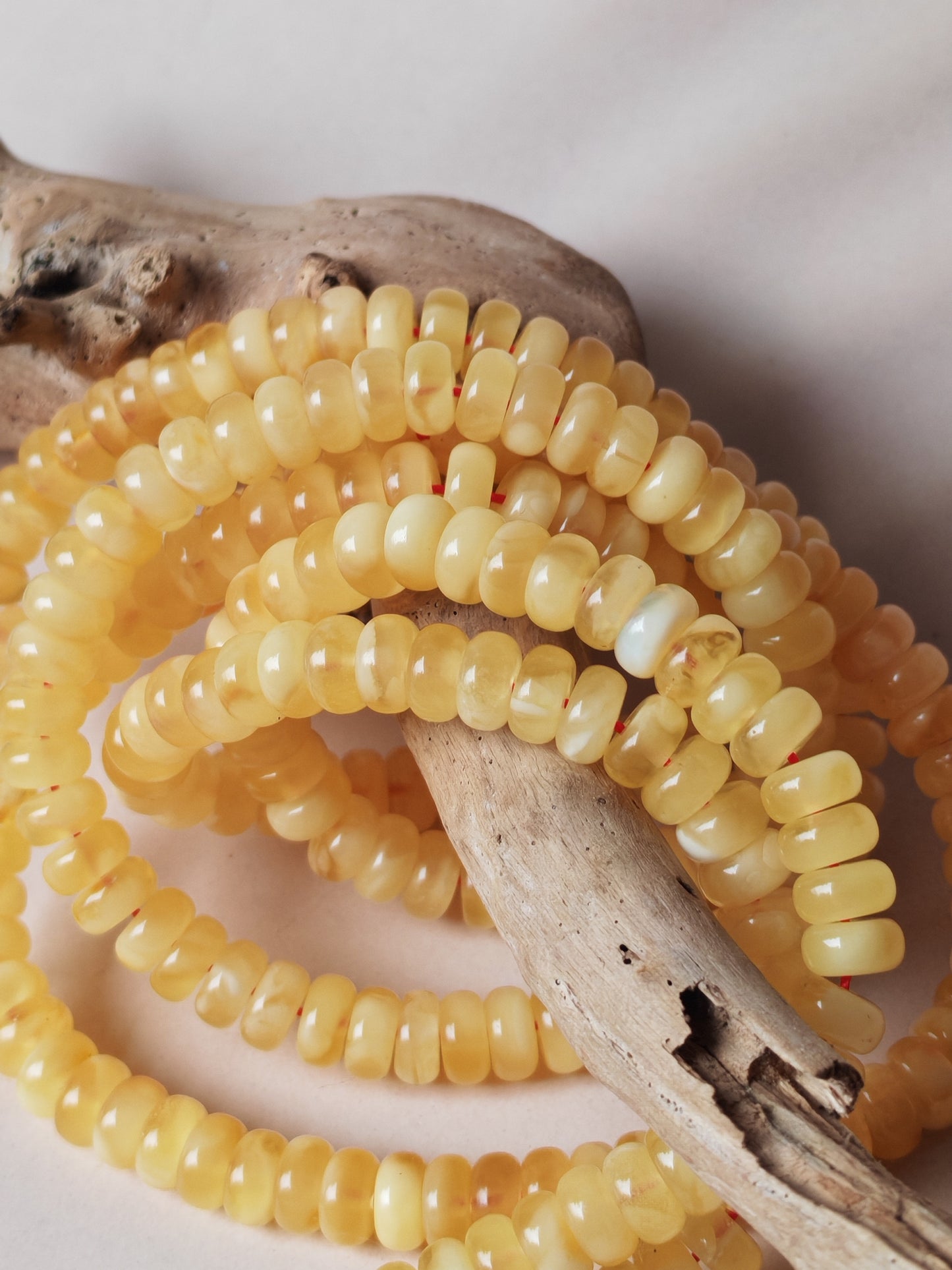 Super Long Micro Donut Amber Rosary – 6.8×3.5mm Beads, Lightweight Daily Use - 238 Beads