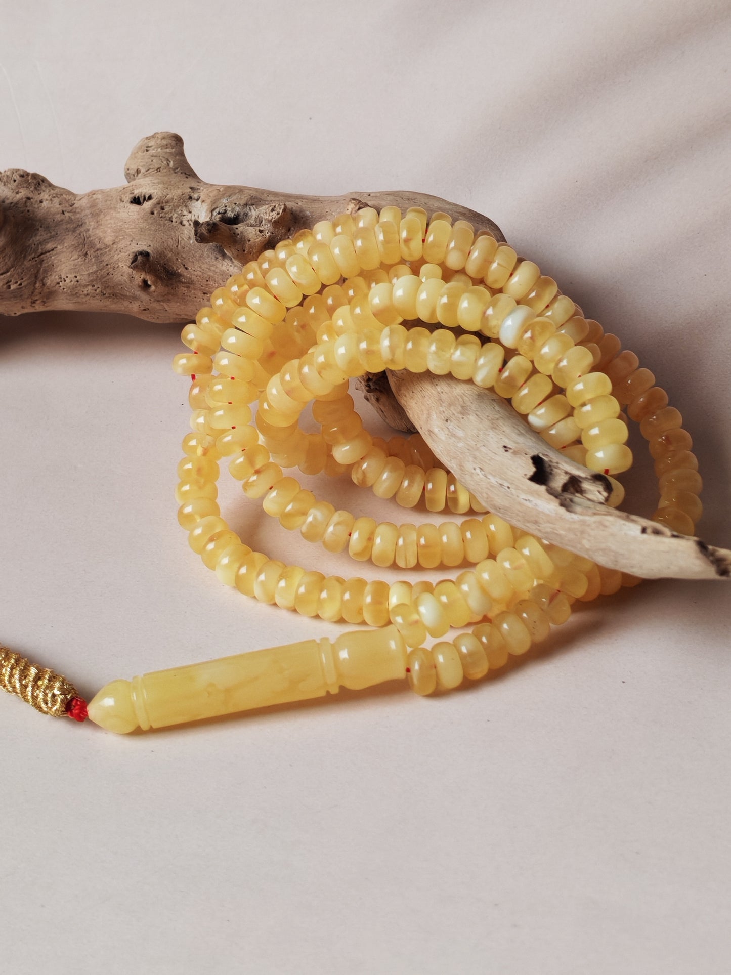 Super Long Micro Donut Amber Rosary – 6.8×3.5mm Beads, Lightweight Daily Use - 238 Beads