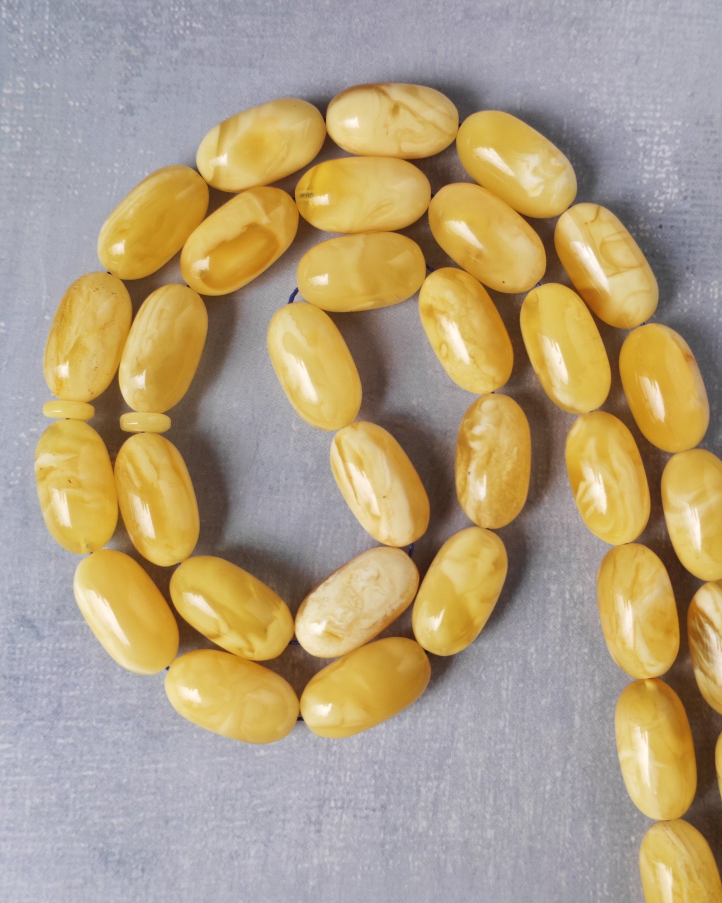 Premium Amber Tasbih 47 Beads – Long Capsule Shape, Triple Super Quality, 59.3g