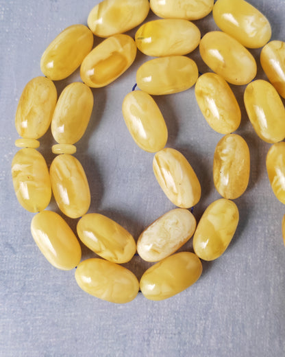 Premium Amber Tasbih 47 Beads – Long Capsule Shape, Triple Super Quality, 59.3g