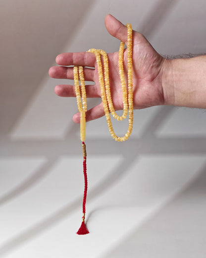 Super Long Micro Donut Amber Rosary – 6.8×3.5mm Beads, Lightweight Daily Use - 238 Beads