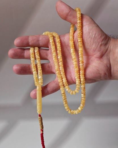 Super Long Micro Donut Amber Rosary – 6.8×3.5mm Beads, Lightweight Daily Use - 238 Beads