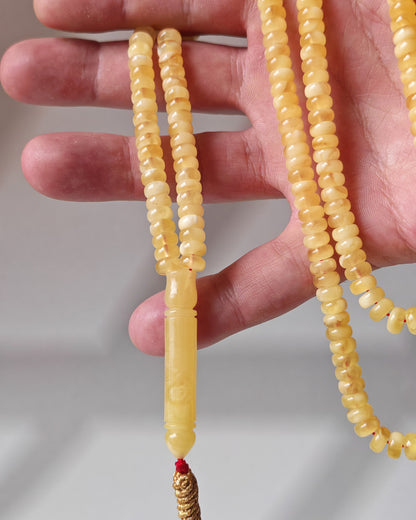 Super Long Micro Donut Amber Rosary – 6.8×3.5mm Beads, Lightweight Daily Use - 238 Beads