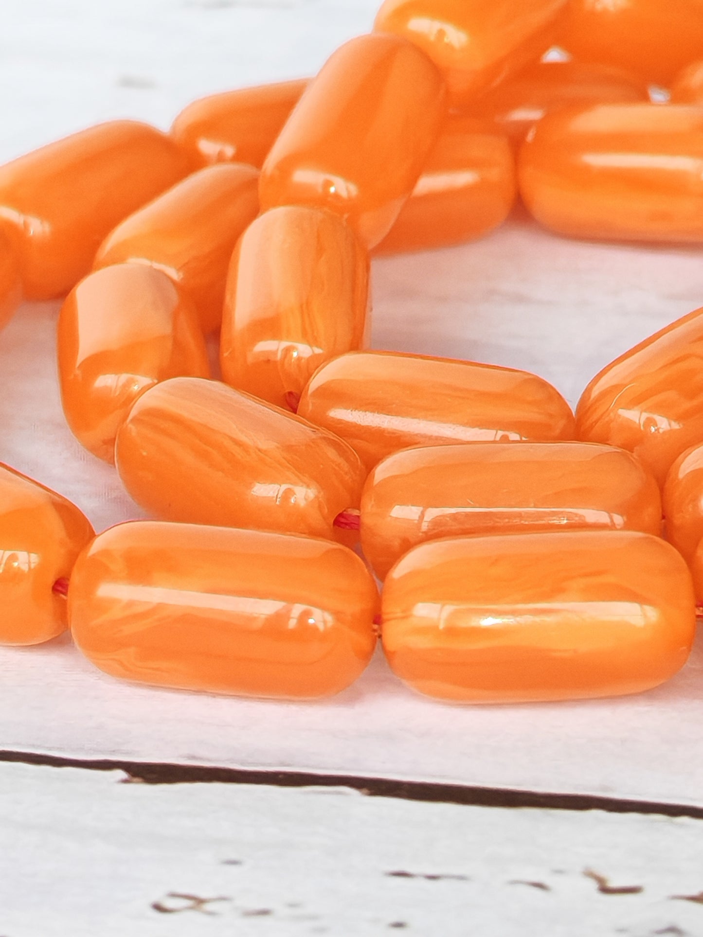 Rare Carrot with White Veins German Bakelite Misbah | 45 Beads | Mosul Craft