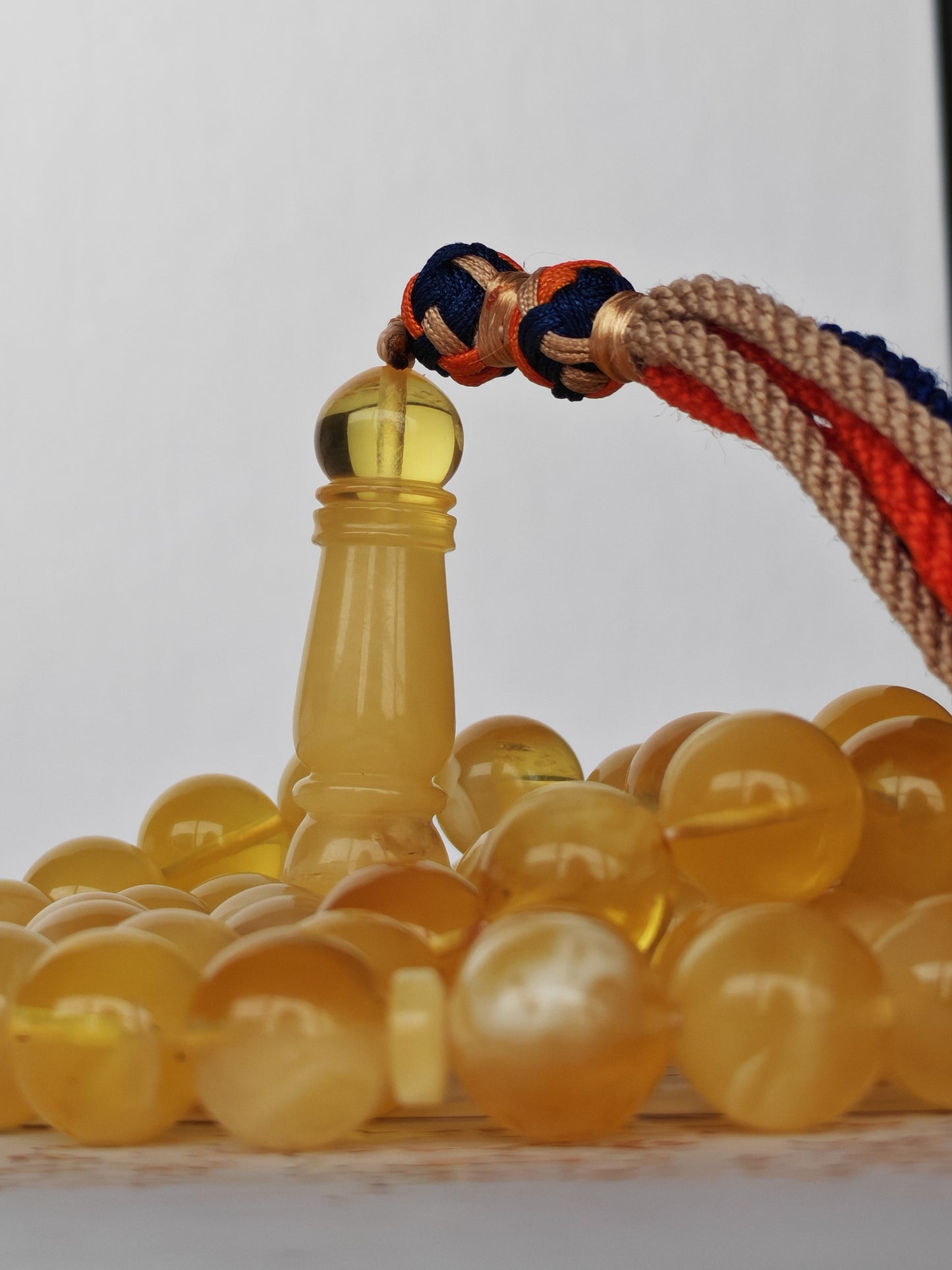 Cloudy Half-Half Baltic Amber Tasbih | 66 Round Beads | 12.5mm
