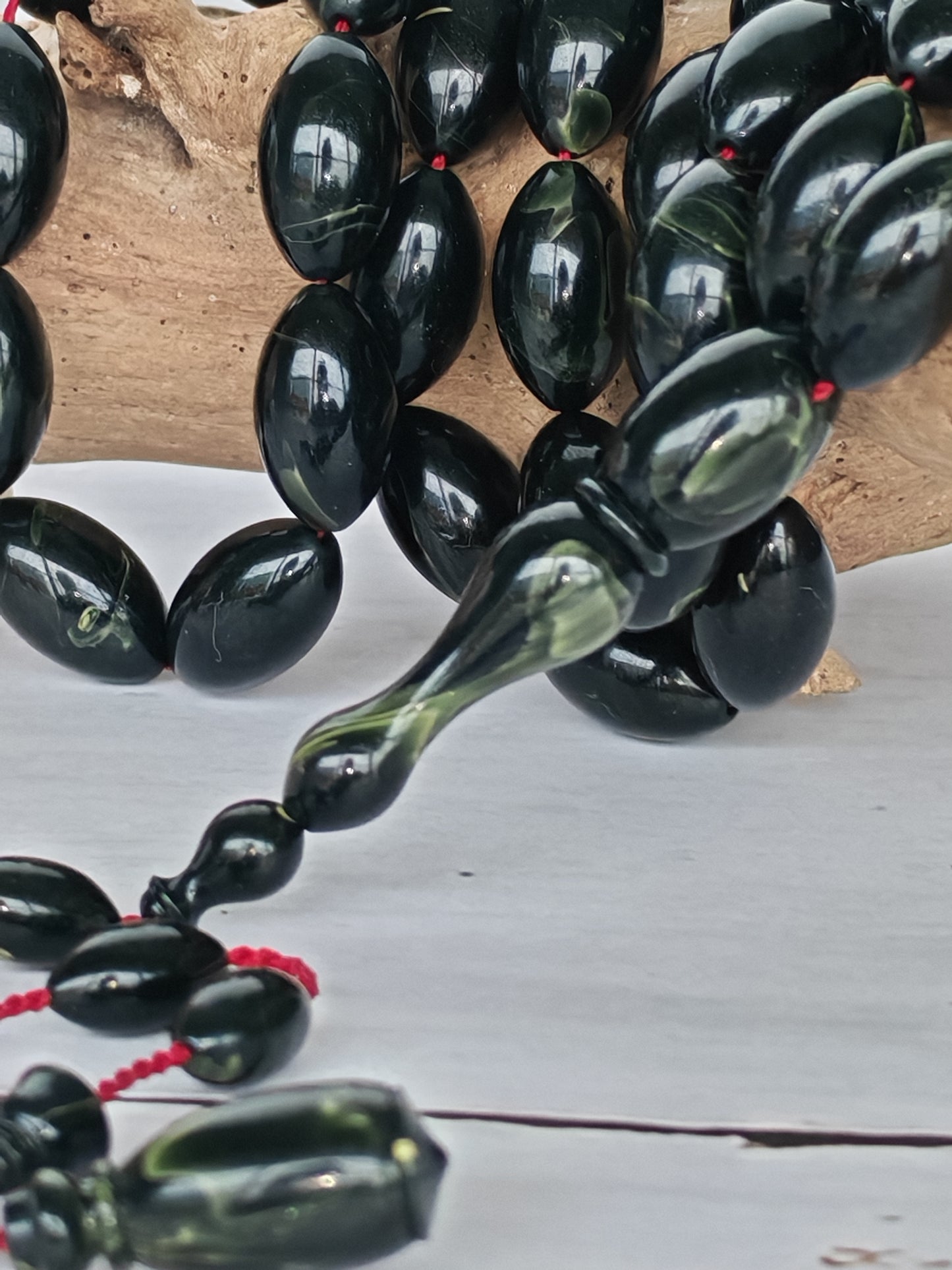 Frog Green Canadian Bakelite Tasbih | 45 Olive Beads | 19.3g