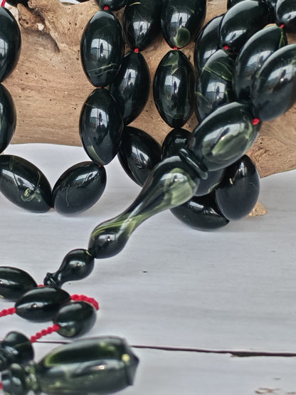 Frog Green Canadian Bakelite Tasbih | 45 Olive Beads | 19.3g