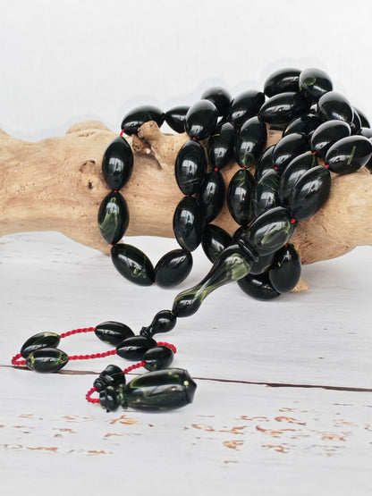 Frog Green Canadian Bakelite Tasbih | 45 Olive Beads | 19.3g