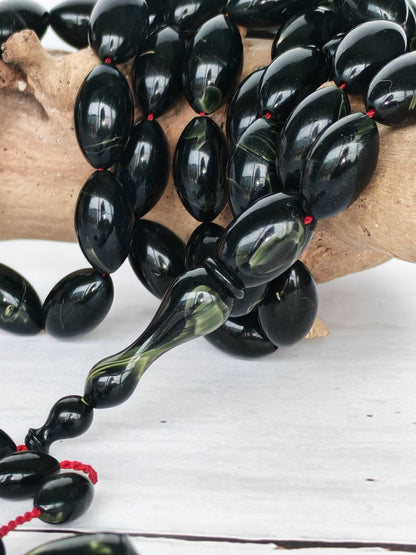 Frog Green Canadian Bakelite Tasbih | 45 Olive Beads | 19.3g