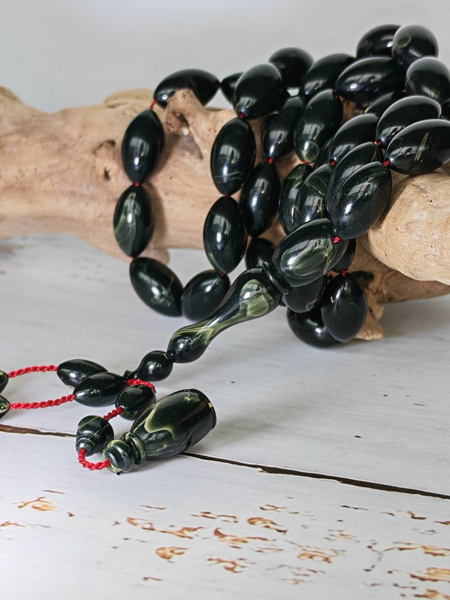 Frog Green Canadian Bakelite Tasbih | 45 Olive Beads | 19.3g