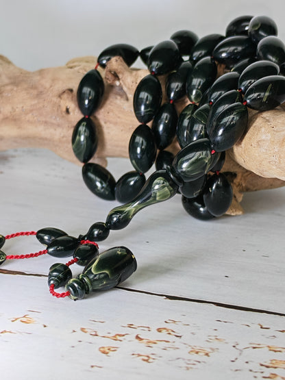 Frog Green Canadian Bakelite Tasbih | 45 Olive Beads | 19.3g