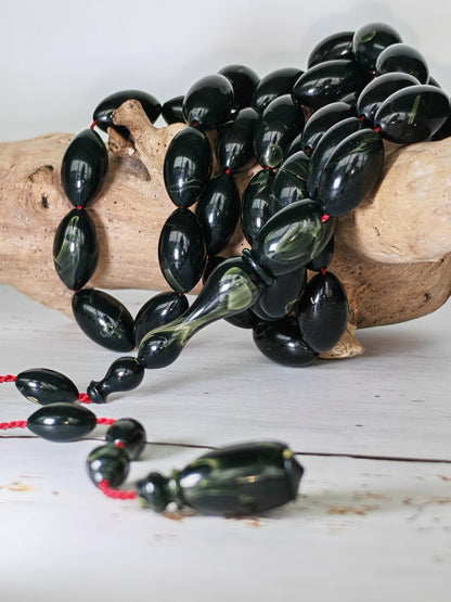 Frog Green Canadian Bakelite Tasbih | 45 Olive Beads | 19.3g