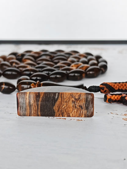 Galaxy Brown Bakelite Tasbih | 51 Olive Beads | Checkers Origin | 30.8g