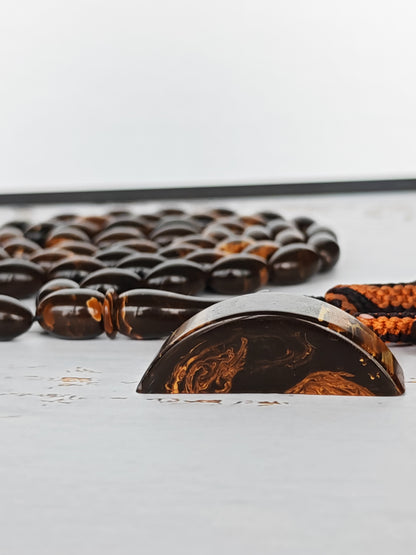 Galaxy Brown Bakelite Tasbih | 51 Olive Beads | Checkers Origin | 30.8g