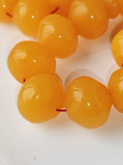 Lemon German Bakelite Misbah with Nemesh | 33 Istanbul Shape Beads | 46.5g