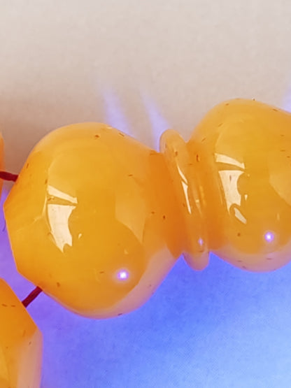 Lemon German Bakelite Misbah with Nemesh | 33 Istanbul Shape Beads | 46.5g