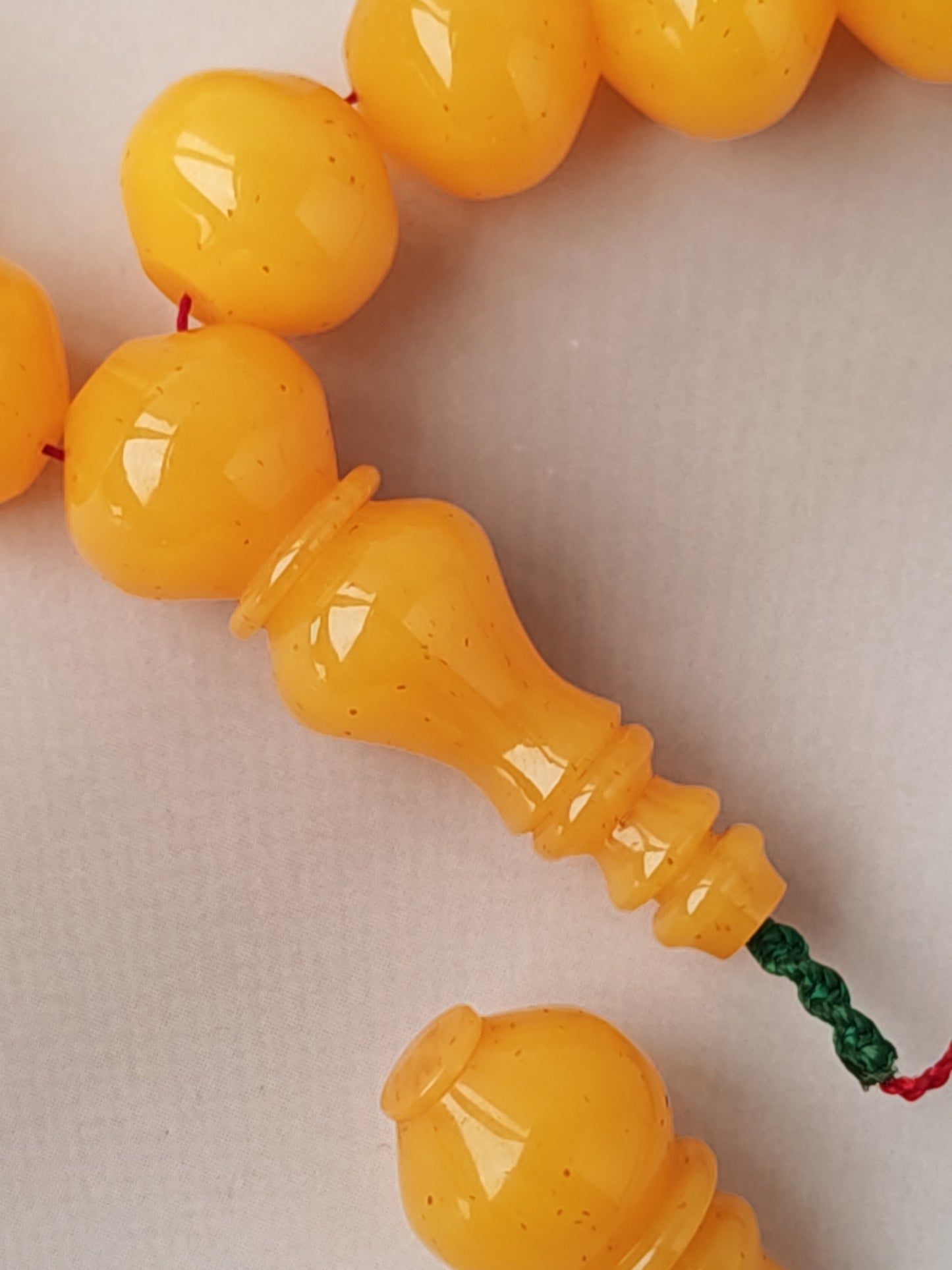 Lemon German Bakelite Misbah with Nemesh | 33 Istanbul Shape Beads | 46.5g