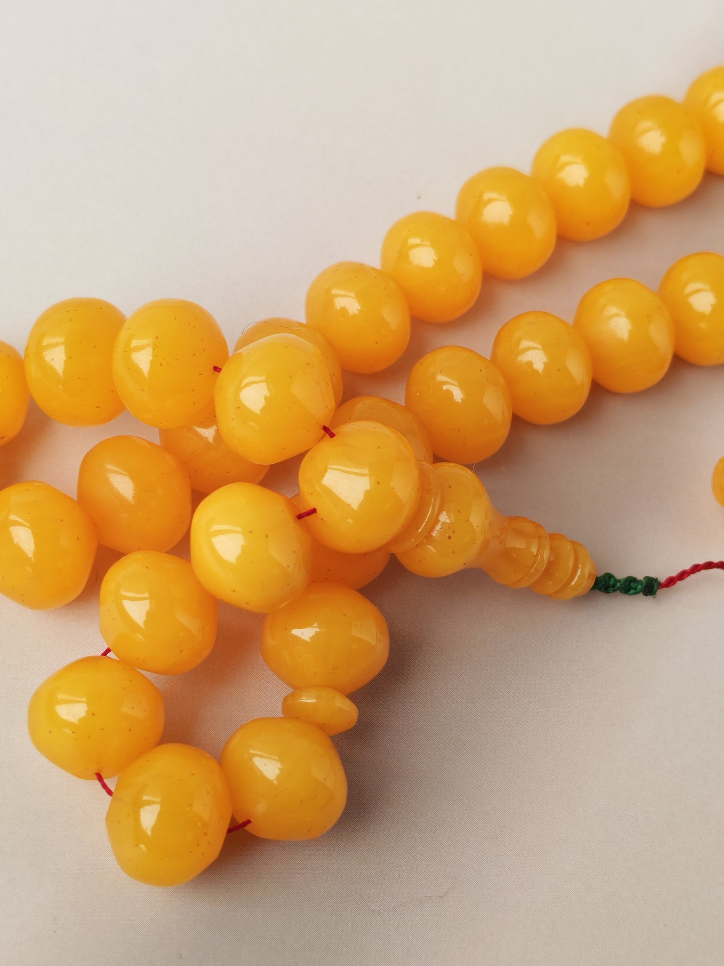 Lemon German Bakelite Misbah with Nemesh | 33 Istanbul Shape Beads | 46.5g