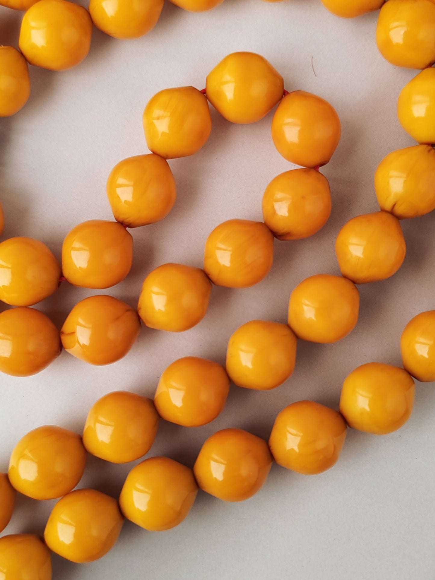Yellow & Red Vein Belgian Bakelite Tasbih | 55 Istanbul Beads | Silver 1000 | Egyptian Master | 84g