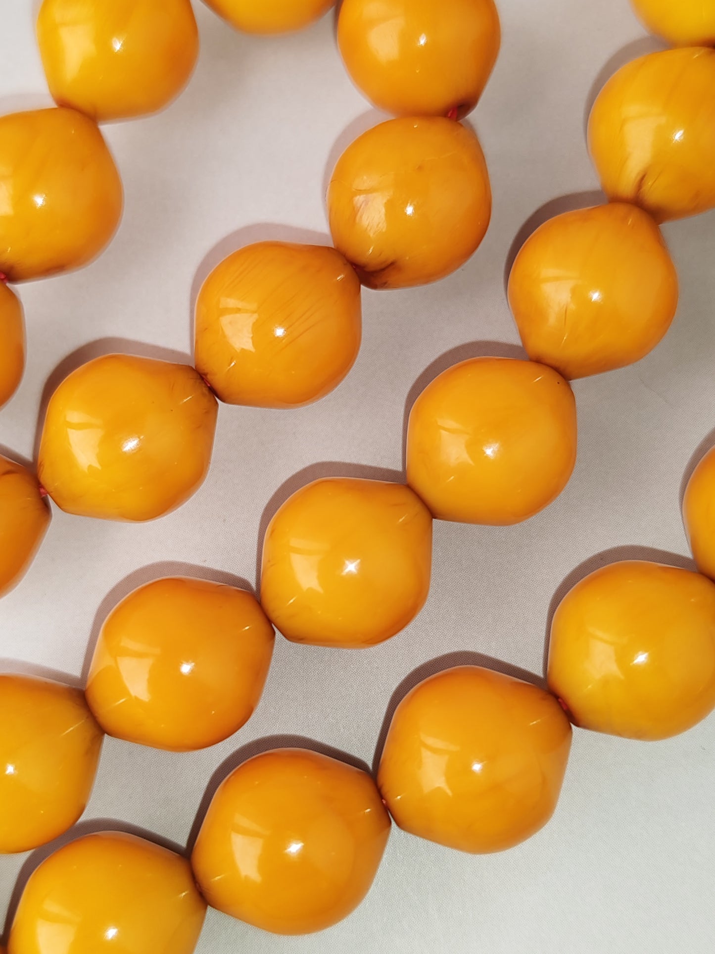 Yellow & Red Vein Belgian Bakelite Tasbih | 55 Istanbul Beads | Silver 1000 | Egyptian Master | 84g