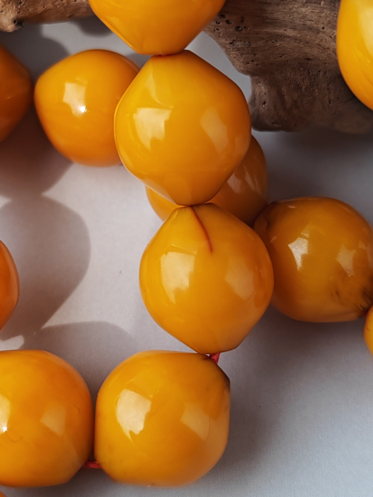 Antique & Rare Yellow & Red Vein Belgian Bakelite Tasbih | 33 Istanbul Shape Beads | Silver 1000 | Egyptian Master | 53g