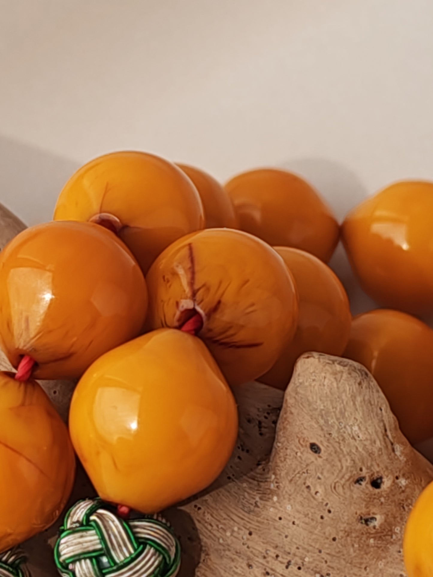 Antique & Rare Yellow & Red Vein Belgian Bakelite Tasbih | 33 Istanbul Shape Beads | Silver 1000 | Egyptian Master | 53g