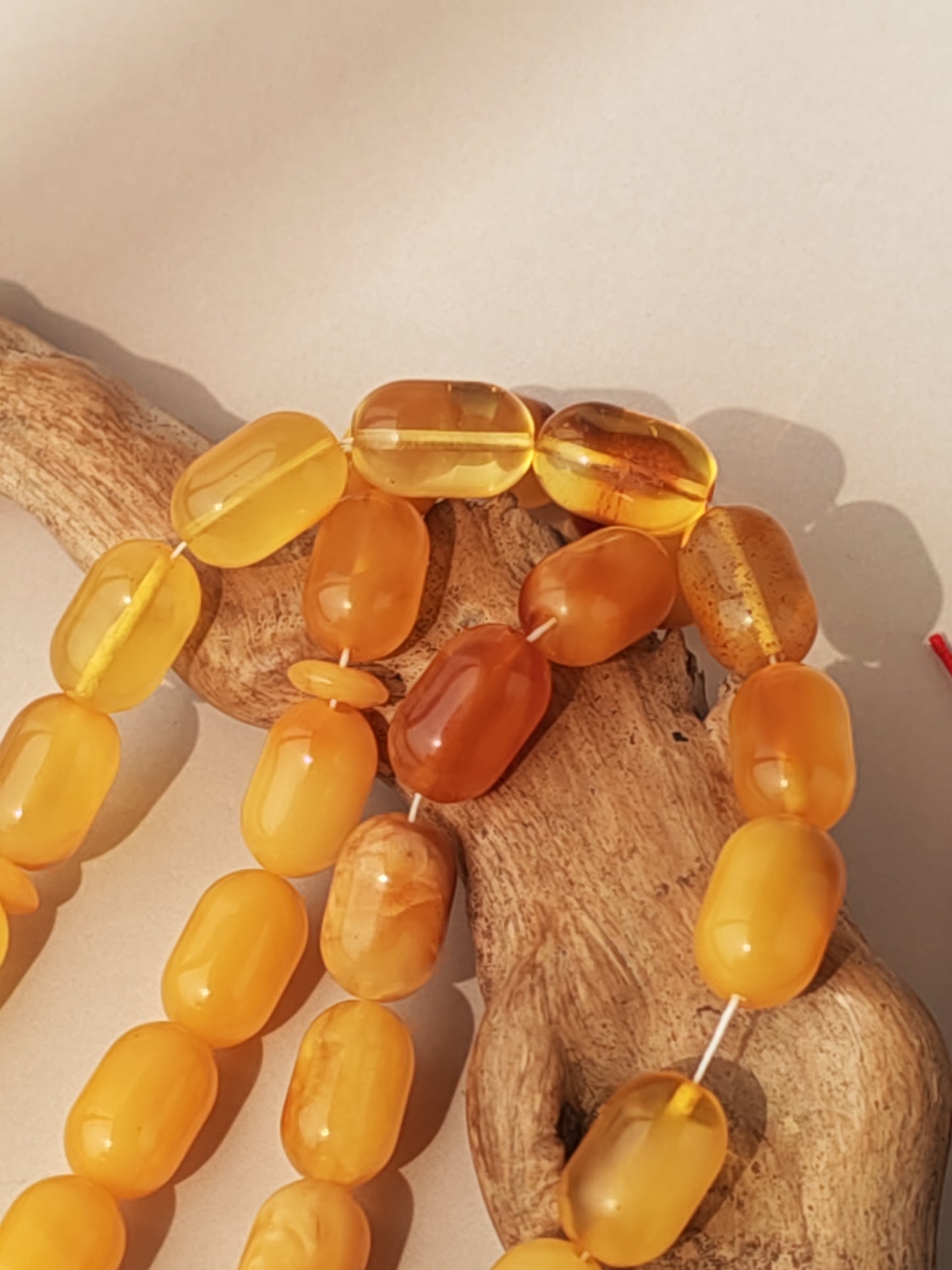 Multi-Color Baltic Amber Tasbih | 33 Micro Barrel Beads | Pocket Size | 20g
