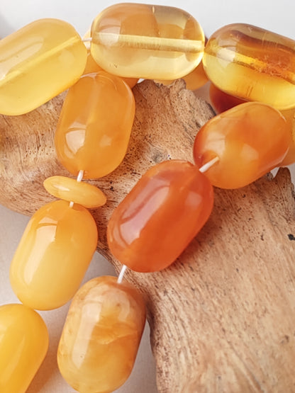 Multi-Color Baltic Amber Tasbih | 33 Micro Barrel Beads | Pocket Size | 20g