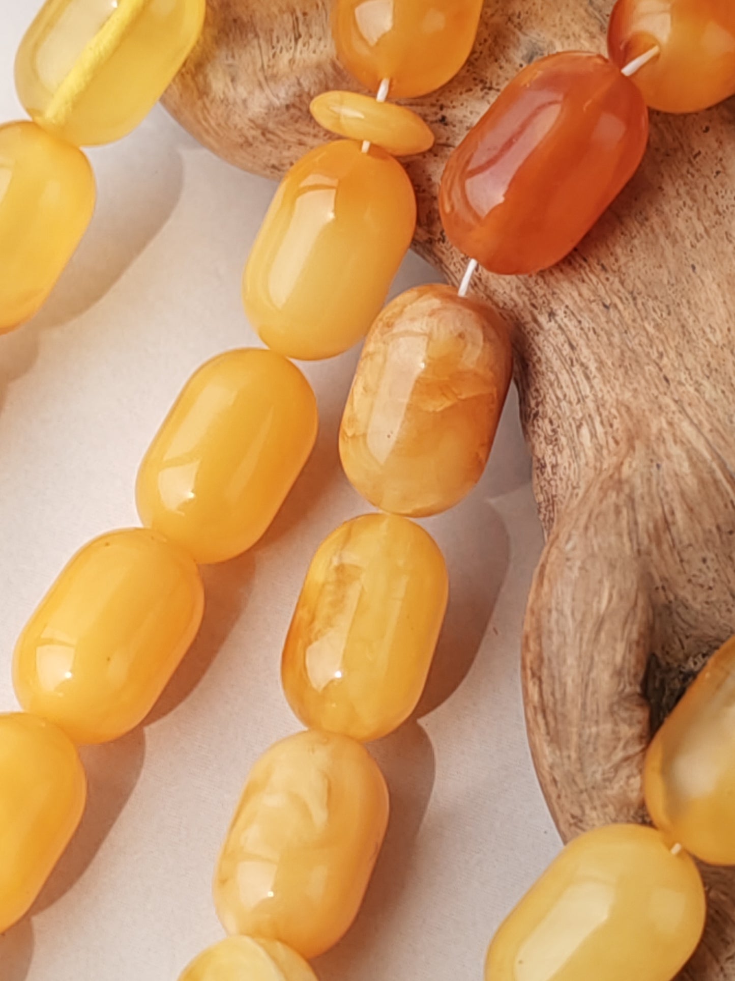 Multi-Color Baltic Amber Tasbih | 33 Micro Barrel Beads | Pocket Size | 20g