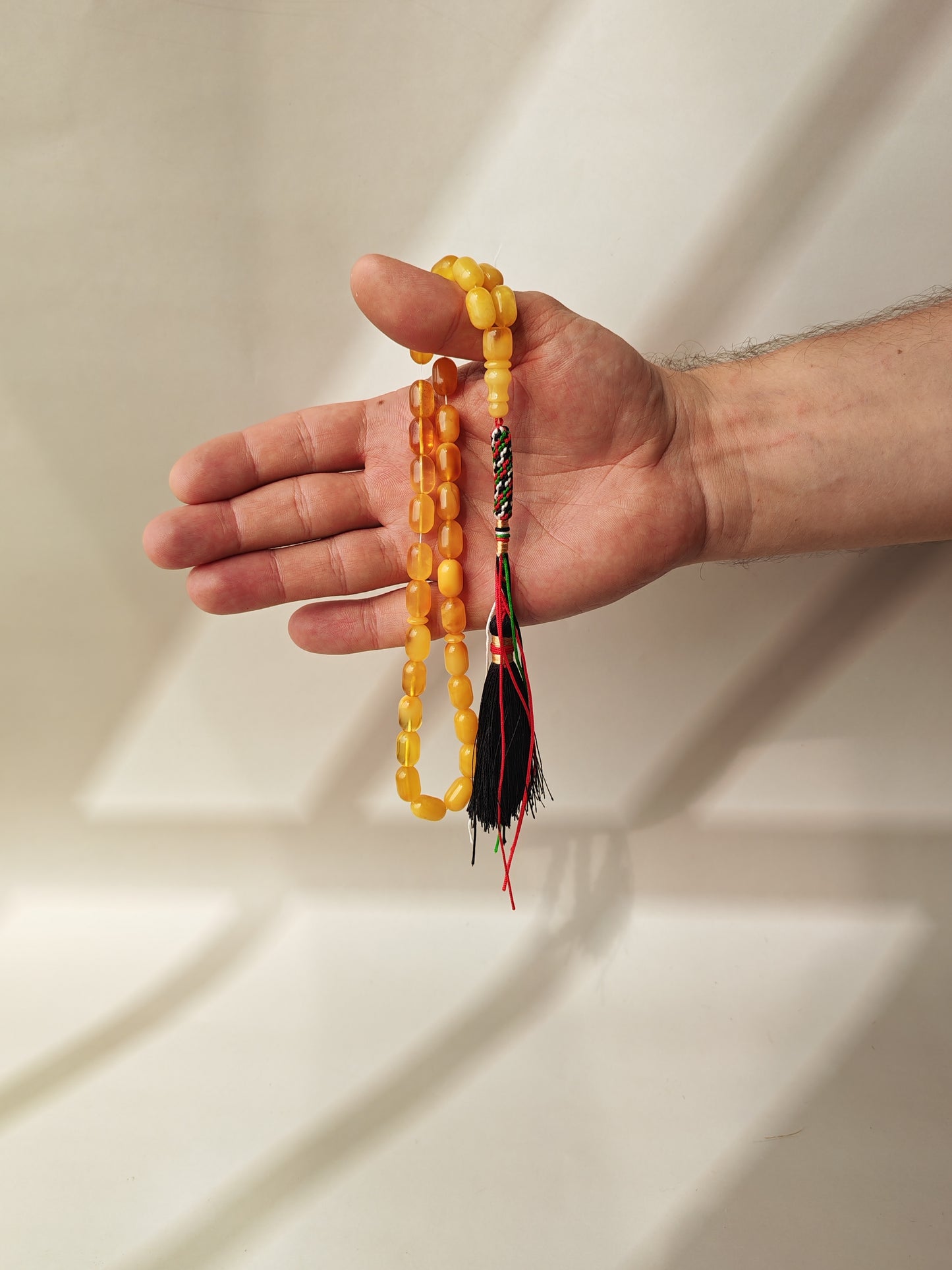 Multi-Color Baltic Amber Tasbih | 33 Micro Barrel Beads | Pocket Size | 20g