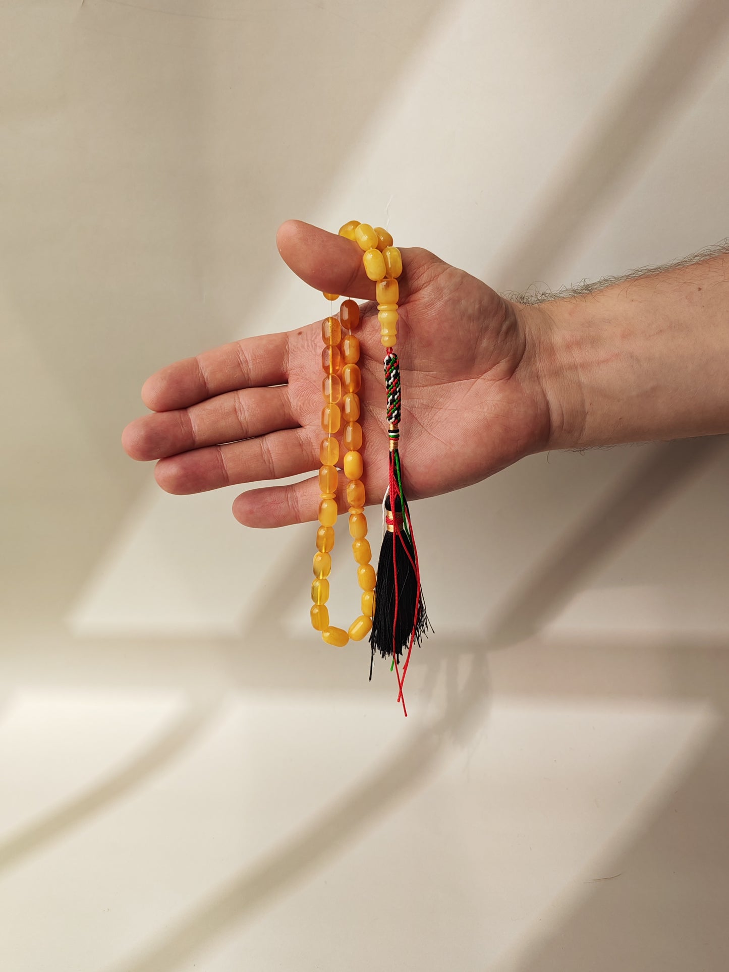 Multi-Color Baltic Amber Tasbih | 33 Micro Barrel Beads | Pocket Size | 20g