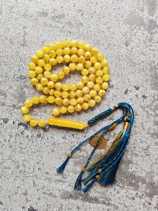 Butterscotch Amber Tasbih – 85 Beads | Unique Half - Half  Imami | 8.5–9mm
