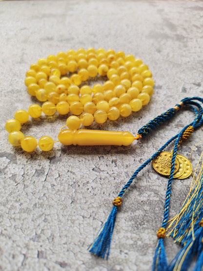Butterscotch Amber Tasbih – 85 Beads | Unique Half - Half  Imami | 8.5–9mm