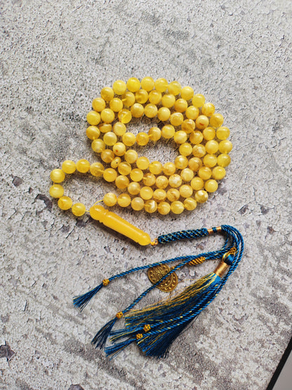 Butterscotch Amber Tasbih – 85 Beads | Unique Half - Half  Imami | 8.5–9mm