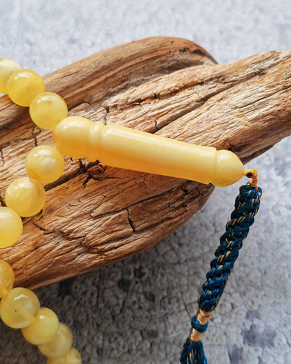 Butterscotch Amber Tasbih – 85 Beads | Unique Half - Half  Imami | 8.5–9mm