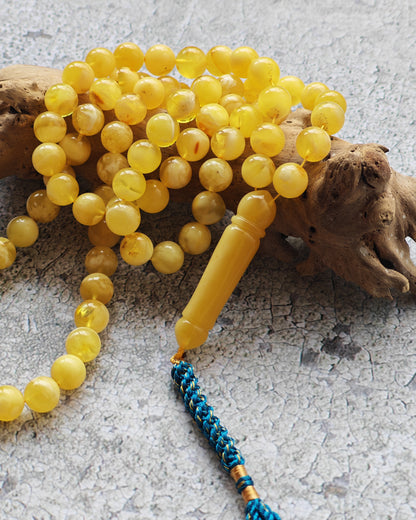 Butterscotch Amber Tasbih – 85 Beads | Unique Half - Half  Imami | 8.5–9mm