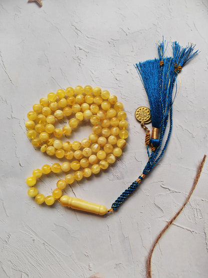 Butterscotch Amber Tasbih – 85 Beads | Unique Half - Half  Imami | 8.5–9mm