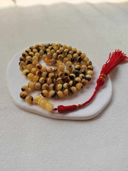 Oreo| Marble Pattern Natural Amber Rosary – 99 Beads | Multicolor Baltic Amber